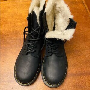 Women's Dr. Martens Back Fur Boots, Size 9